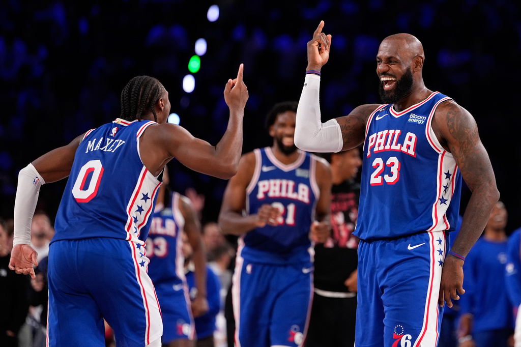 76ers flash fight, star power, as Maxey, James, Embiid power back from 29-point hole to top Cavs